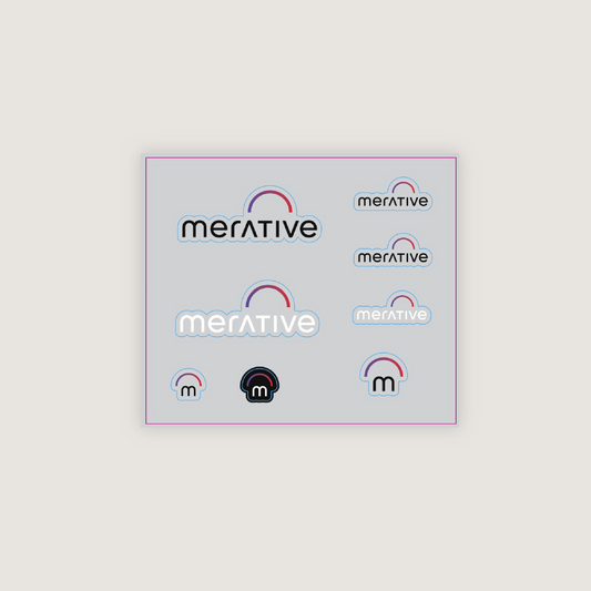 Merative Sticker sheet with die cut logos