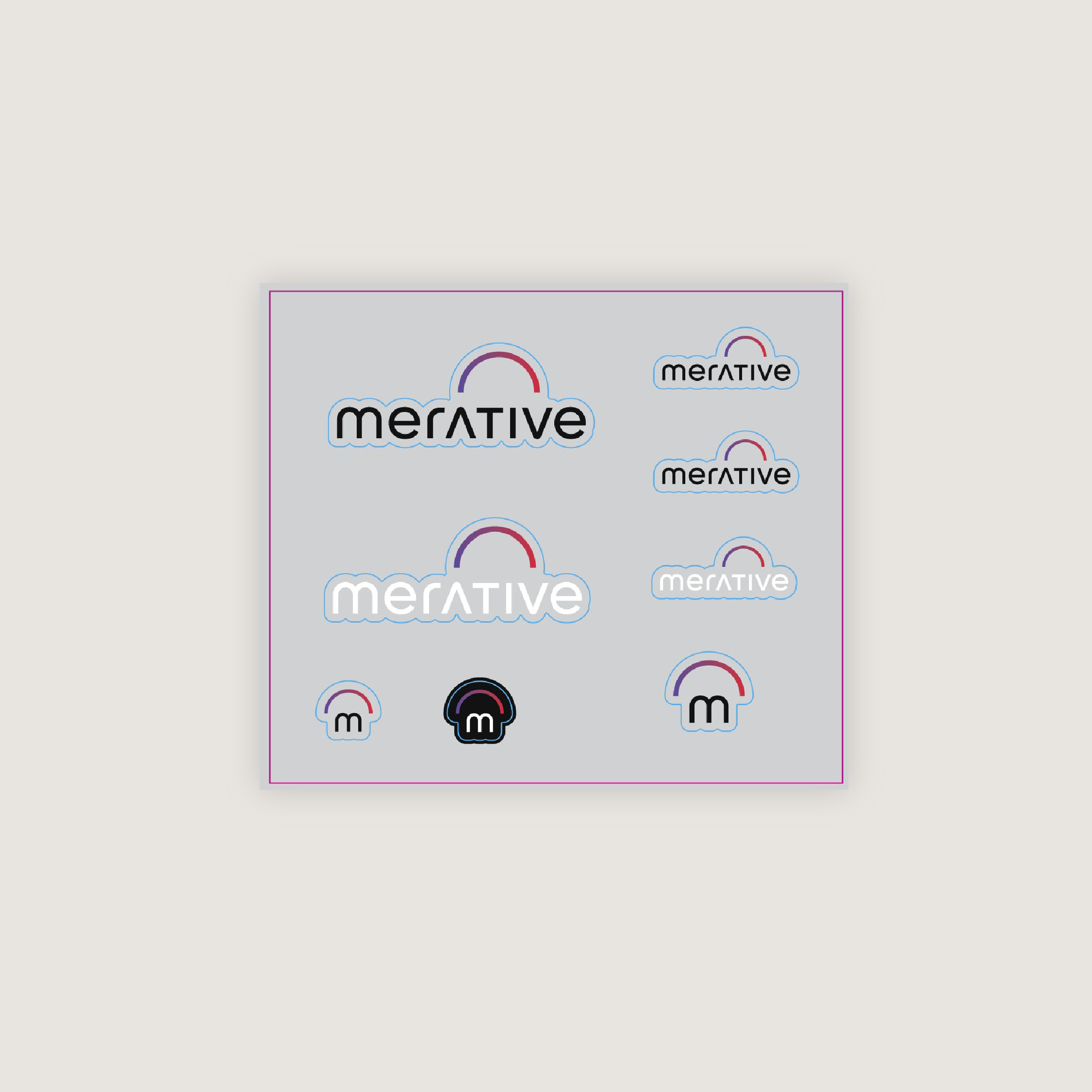 Merative Sticker sheet with die cut logos